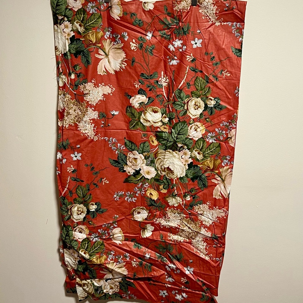 VTG Floral Designer Brunschwig & Fils Fabric in Coral Pink and Green 12 yards - Picture 10 of 14